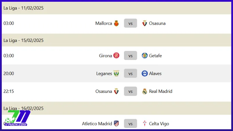 Lịch thi đấu và phát sóng La Liga tuần này (10-16/2/2025) 1 Lịch thi đấu La Liga tuần này (10-16/2/2025)
